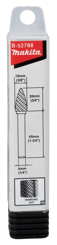 FIL ROTERENDE 10X20X6MM KONISK