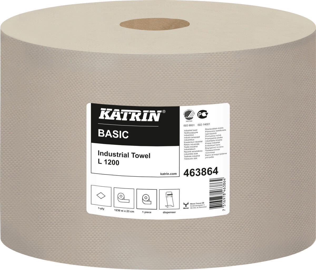 TØRKEPAPIR BASIC L 1200 GRÅ