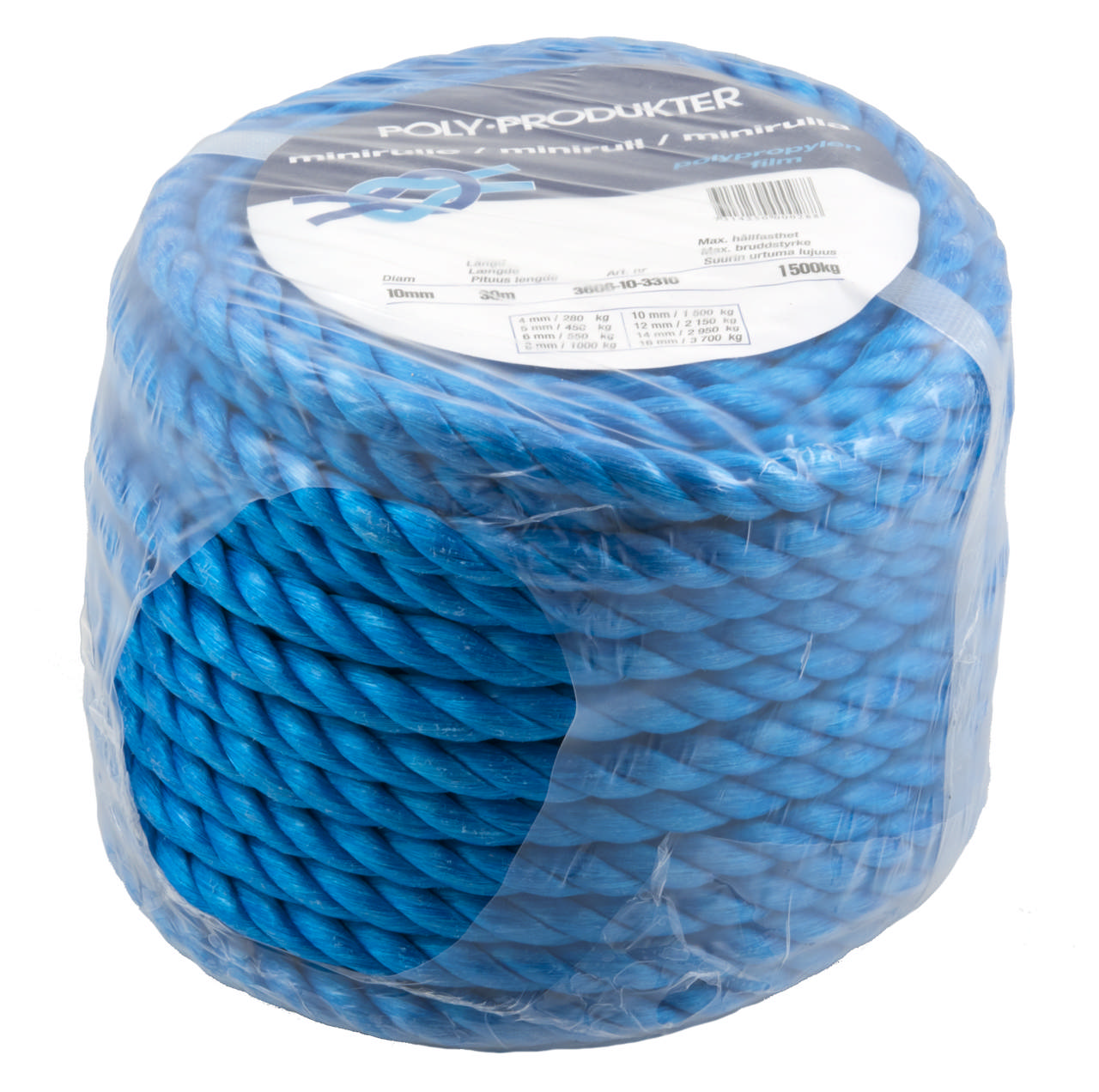 TAU PP 3-SLÅTT 10MMX30M BLÅ