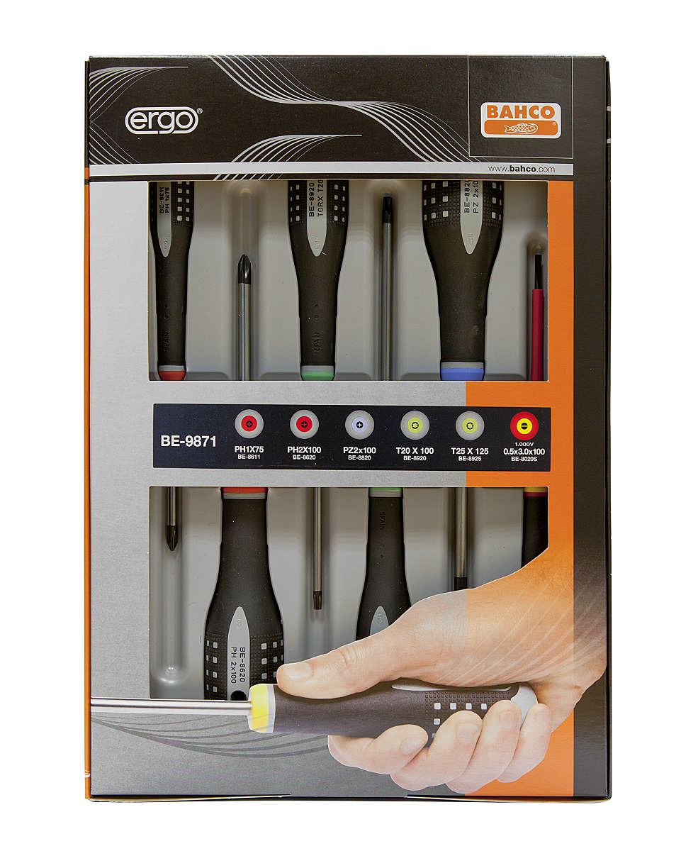 SKRUTR.SETT 6 RETT/PH/PZ/TORX