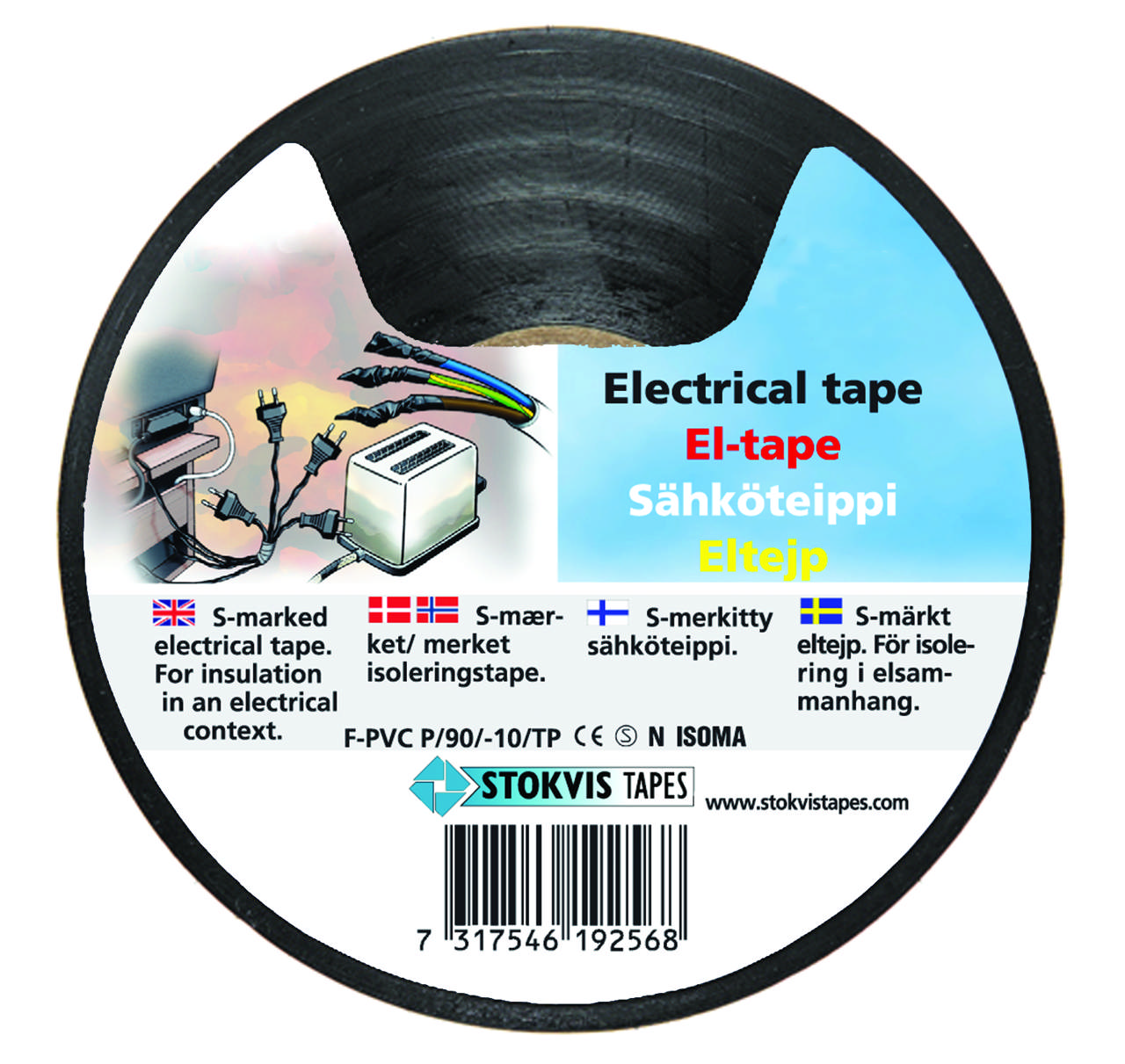 Elektrotapes Sort0,20mm x 19mm