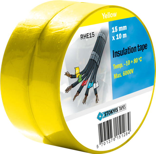 Elektrotape 15mmx10m gul15mm x