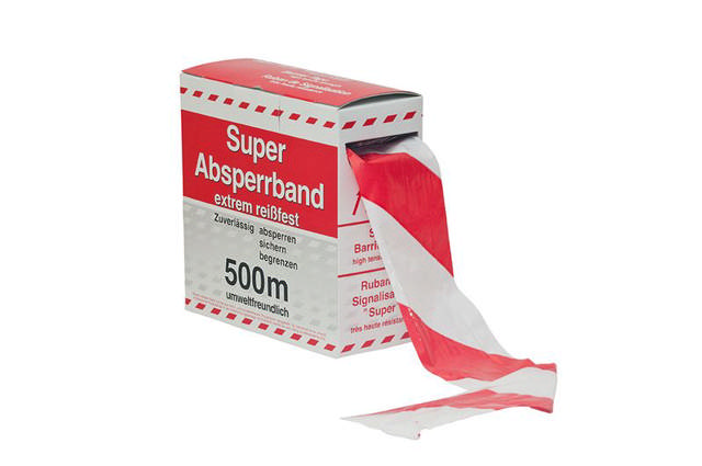 Sperrebånd super rød /hvitRull