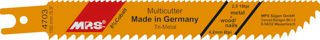 træ metal Bajonetsav 150mm4,2m
