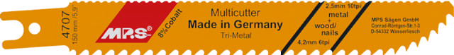 træ metal Bajonetsav 150mm4,2m